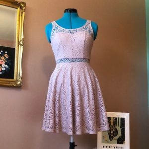 Lace two piece illusion sleeveless dress